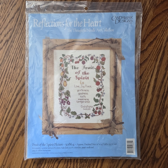 VINTAGE NWT Cross Stitch Candamar Designs Fruit Of The Spirt - Picture 2 of 4